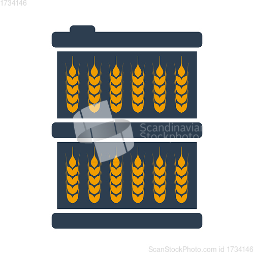 Image of Barrel With Wheat Symbols Icon