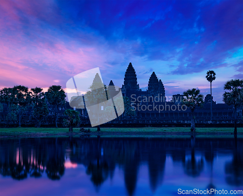 Image of Angkor Wat famous Cambodian landmark on sunrise