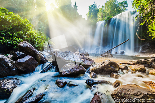 Image of Tropical waterfall