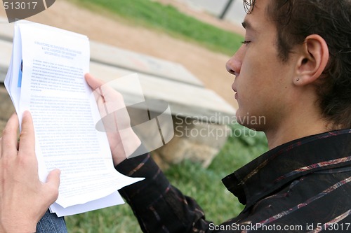 Image of profile student reading