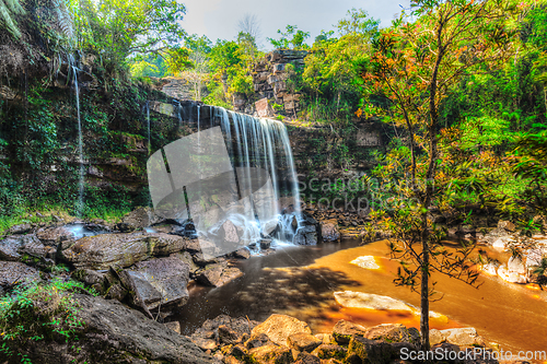 Image of Tropical waterfall HDR image