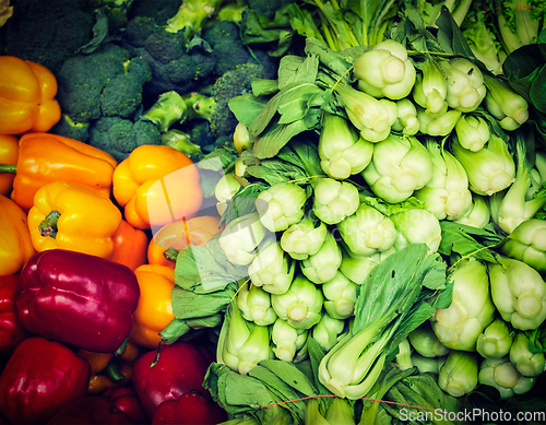 Image of Vegetables in Asian market close up