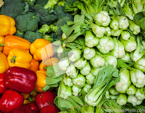 Image of Vegetables in Asian market close up