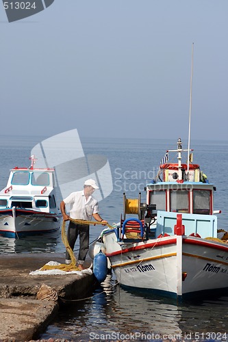 Image of working fisherman