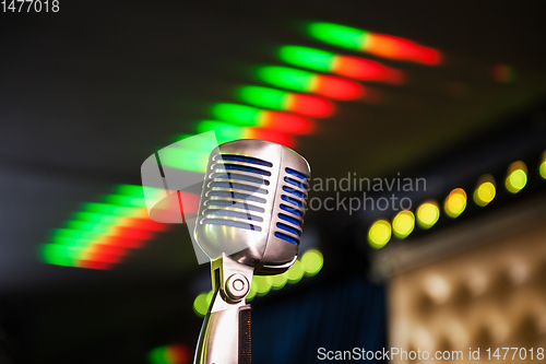 Image of retro microphone at concert