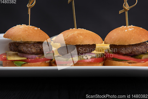 Image of Mini hamburgers, mini burgers