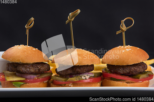 Image of Mini hamburgers, mini burgers