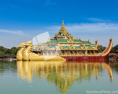 Image of Karaweik - replica of Burmese royal barge, Yangon