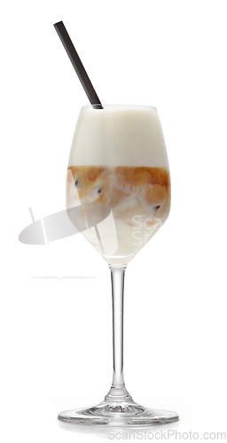 Image of glass of iced coffee latte cocktail