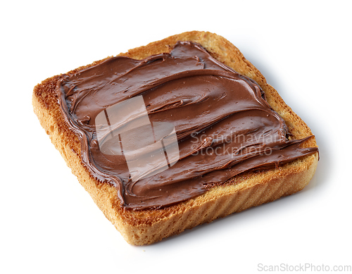 Image of toasted bread with chocolate cream