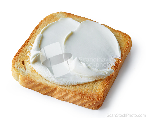 Image of toasted bread with cream cheese