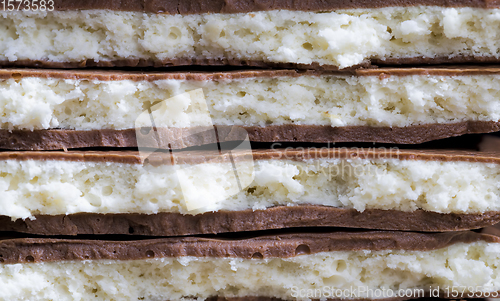 Image of chocolate with a sweet coconut filling