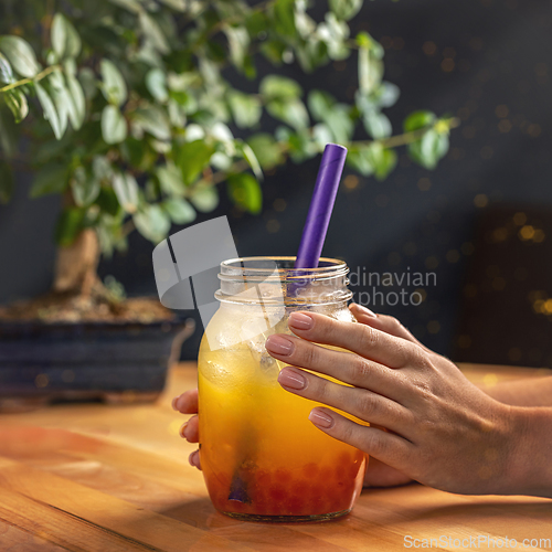 Image of Fresh lemonade with jelly balls