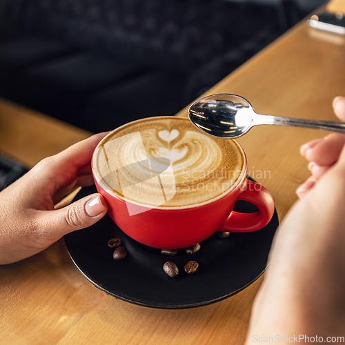 Image of Latte art coffee cup