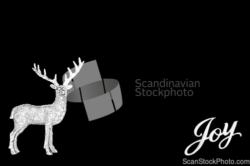Image of Christmas Reindeer Decoration with Joy Sign   