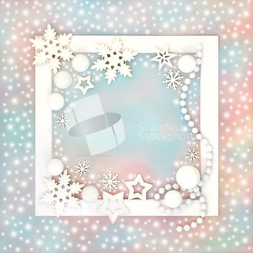 Image of Fantasy Christmas North Pole Background Frame
