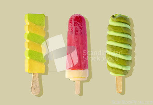 Image of various colorful popsicles