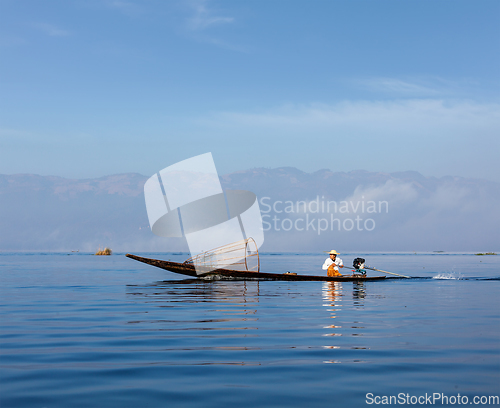 Image of Traditional Burmese fisherman in Myanmar