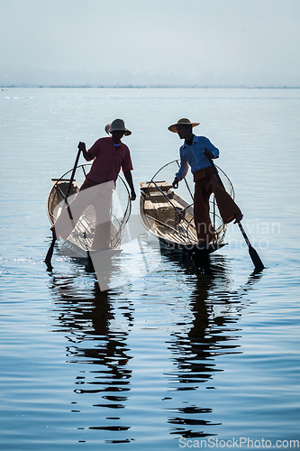 Image of Burmese fisherman at Inle lake, Myanmar