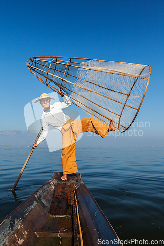 Image of Traditional Burmese fisherman in Myanmar