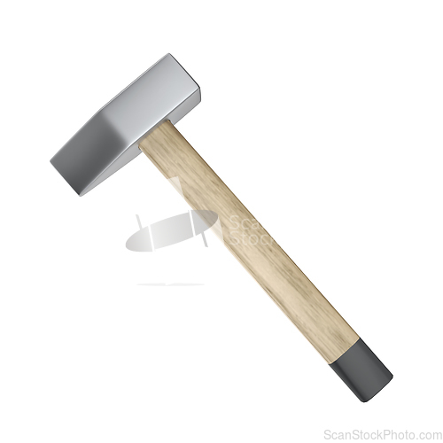 Image of Straight peen hammer with wooden handle