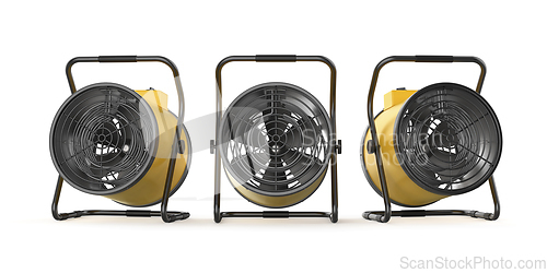 Image of Three industrial electric fan heaters