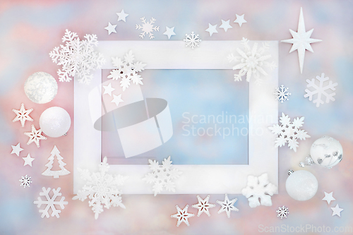 Image of Fantasy Christmas Magical Background Frame