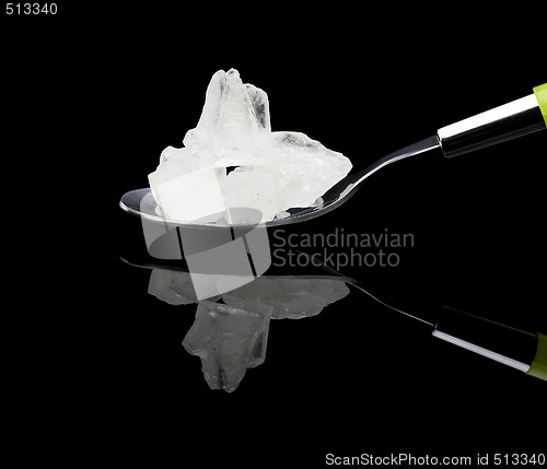 Image of crystal sugar on a spoon