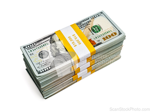 Image of Bundles of 100 US dollars 2013 edition banknotes