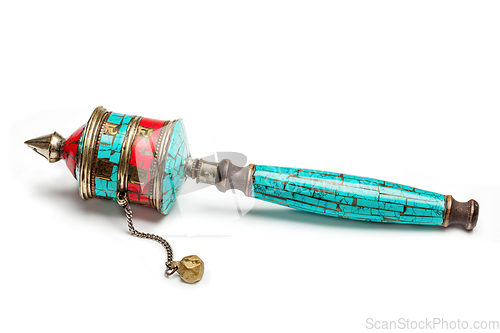 Image of Tibetan buddhist Mani wheel or hand prayer wheel