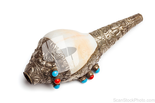 Image of Tibetan Buddhist Conch Shell Horn Dung-Dkar