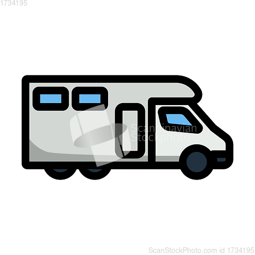 Image of Icon Of Camping Family Caravan Car