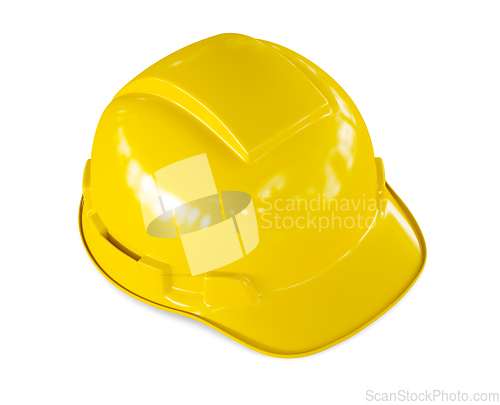 Image of Yellow hard hat of construction worker isolated