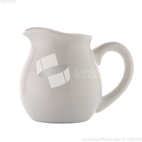 Image of White ceramic pitcher