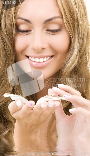 Image of lovely woman with butterfly