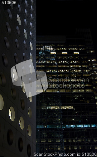 Image of Office buildings at night