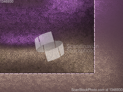 Image of Leather stitched texture or background purple and brown