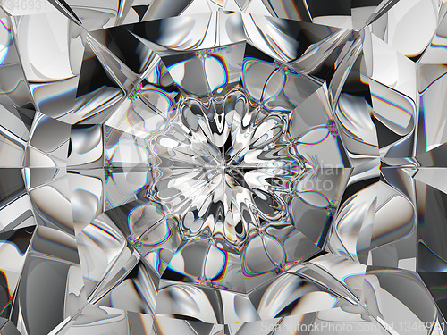 Image of Abstract Gemstone or diamond texture closeup and kaleidoscope