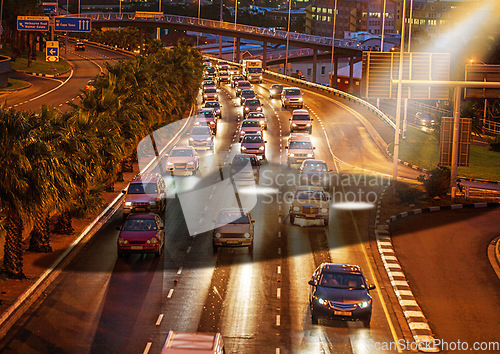 Image of Ufo, spaceship light and traffic in city at night for alien mission, science fiction and fantasy in sky with surreal glow. Spacecraft, mystery and flying saucer from outer space for discovery