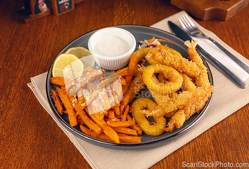 Image of Deep fried seafood