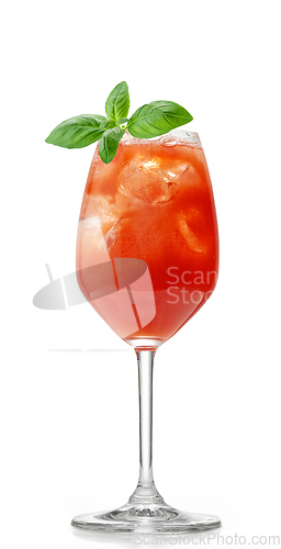 Image of glass of tomato juice cocktail