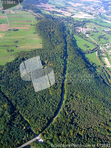 Image of german forest and  road passing through