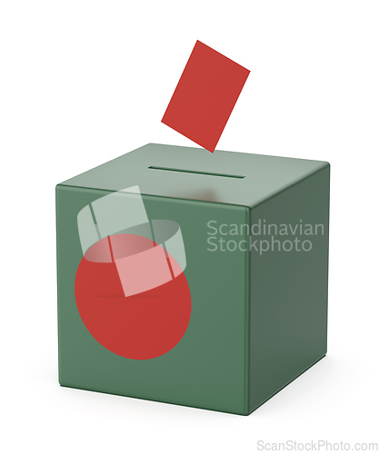 Image of Ballot box with the flag of Bangladesh