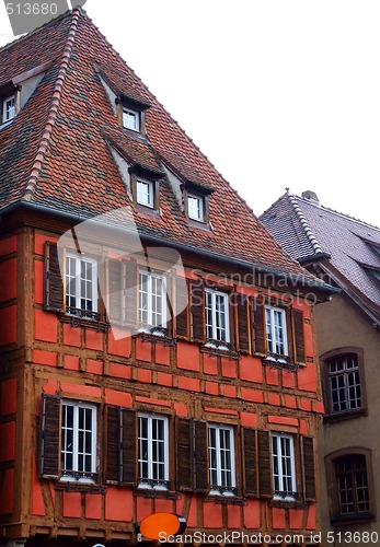 Image of Typical half timbered house at Obernai - Alsace 