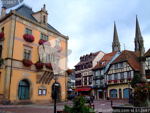 Image of Townhall on the central place of Obernai city - Alsace