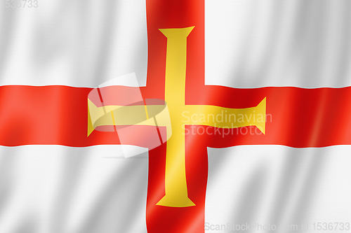 Image of Guernsey island flag, UK