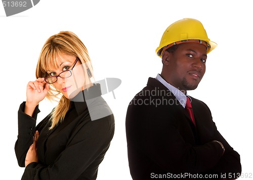 Image of businesswoman and businessman 