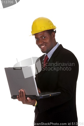 Image of businessman with laptop 