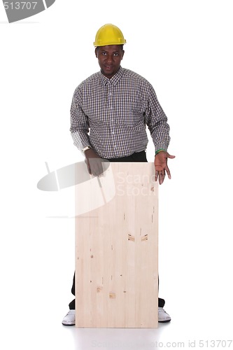 Image of Young african american carpenter