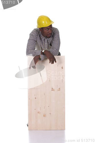 Image of Young african american carpenter